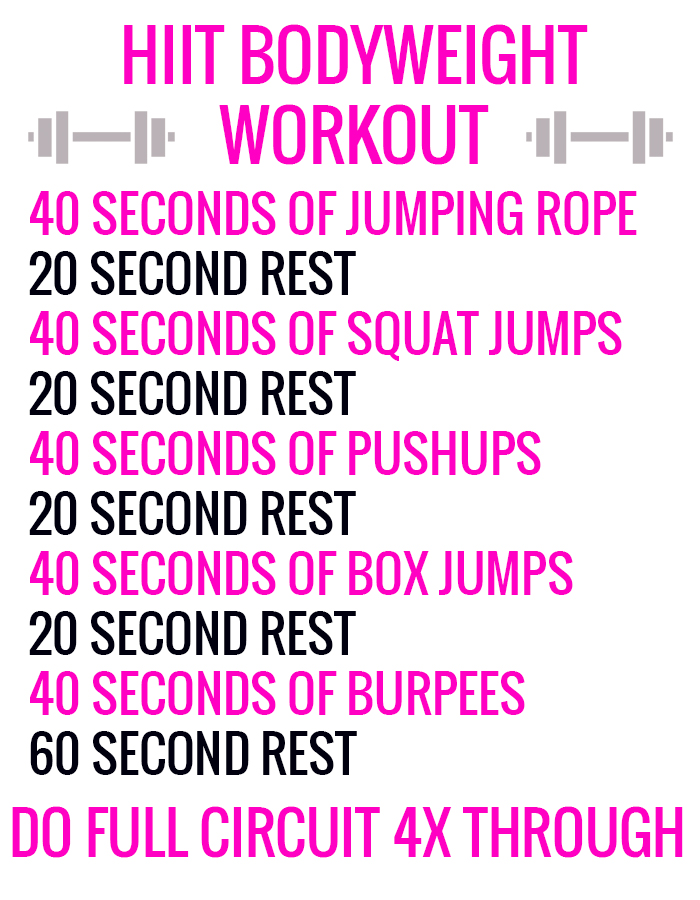Try this 25 Minute HIIT Bodyweight Fitness Workout